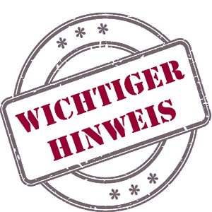 Stempel mit Inschrift "Wichtiger Hinweis"